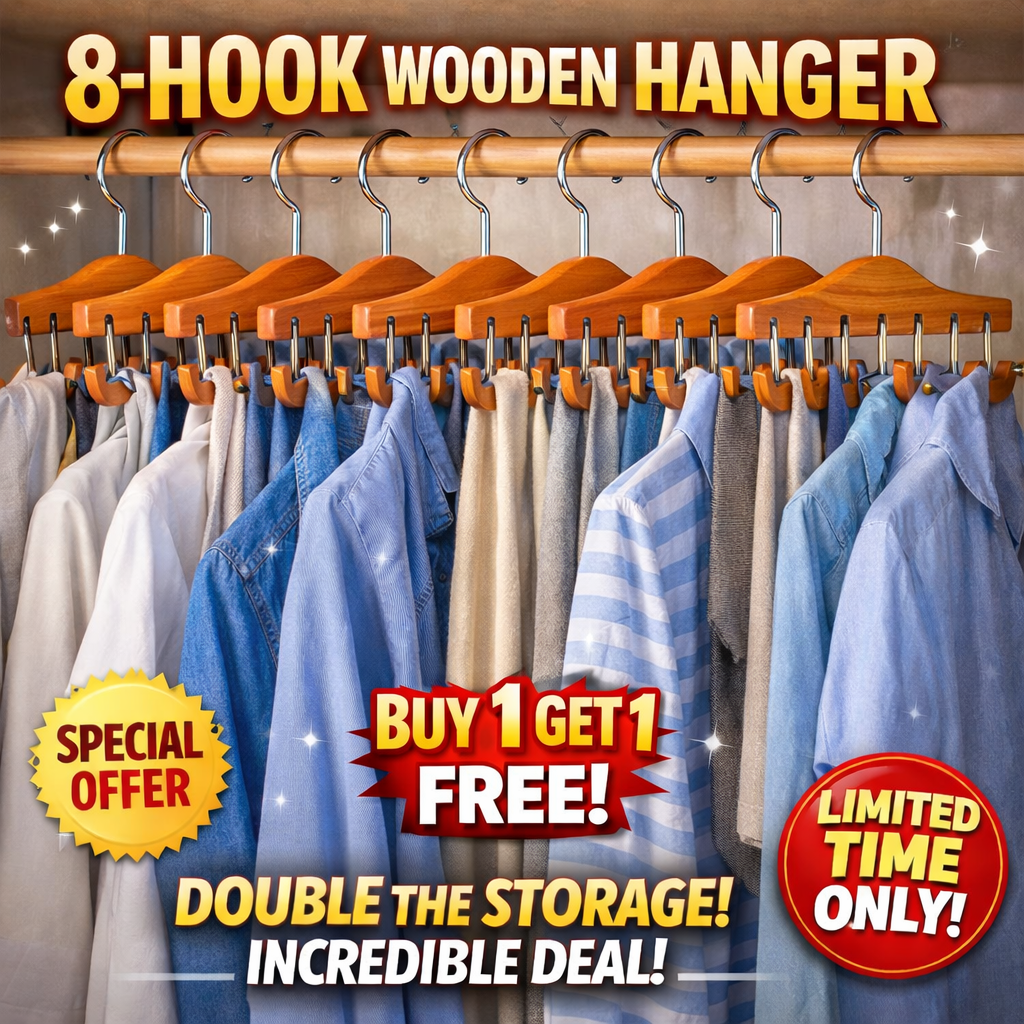 8-in-1 Wooden Hanger 🔥BUY 1 GET 1 FREE✨