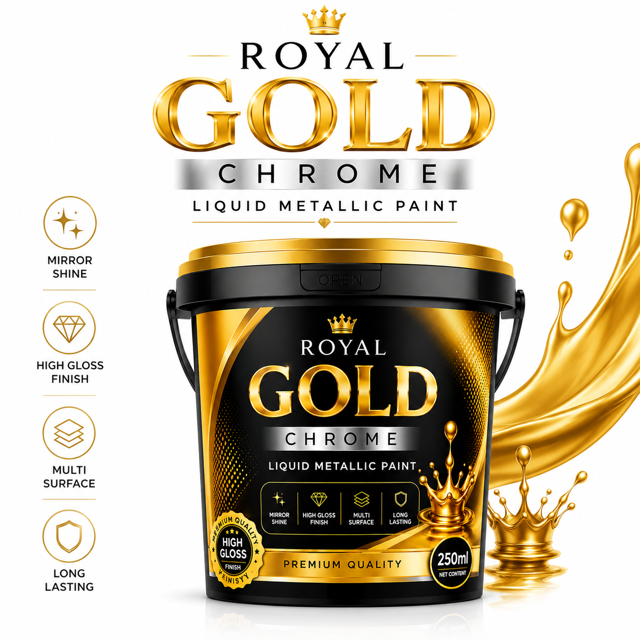 Golden Liquid Paint Tub