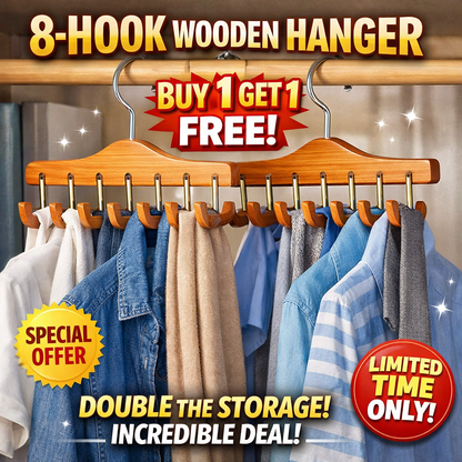 8-in-1 Wooden Hanger 🔥BUY 1 GET 1 FREE✨