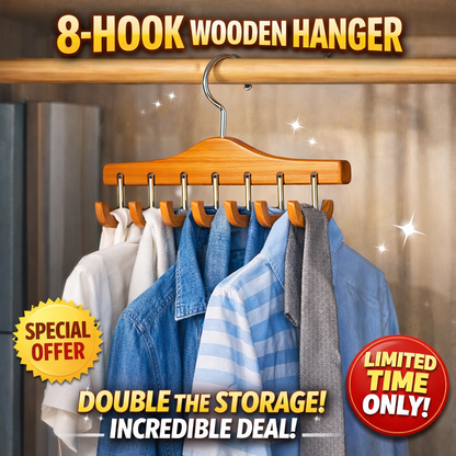 8-in-1 Wooden Hanger 🔥BUY 1 GET 1 FREE✨