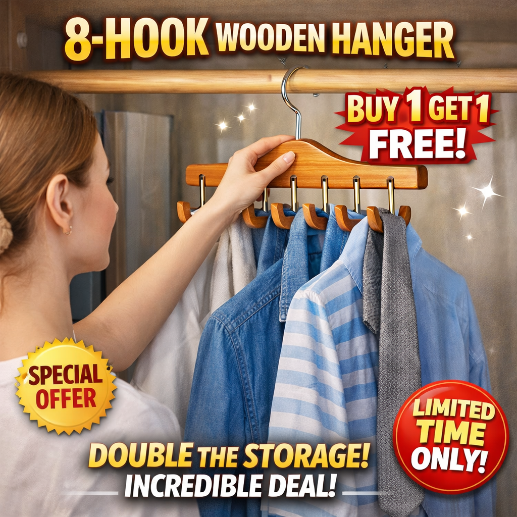 8-in-1 Wooden Hanger 🔥BUY 1 GET 1 FREE✨