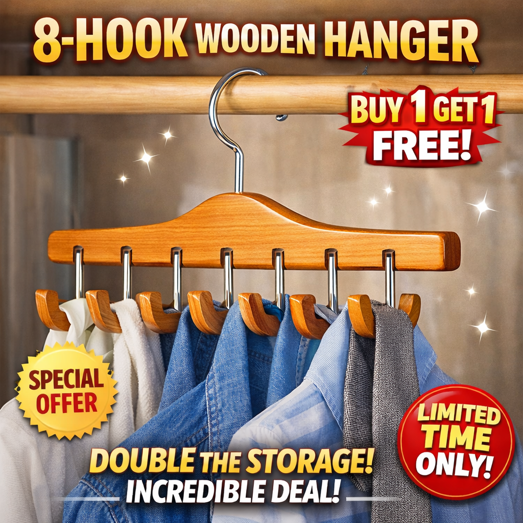 8-in-1 Wooden Hanger 🔥BUY 1 GET 1 FREE✨