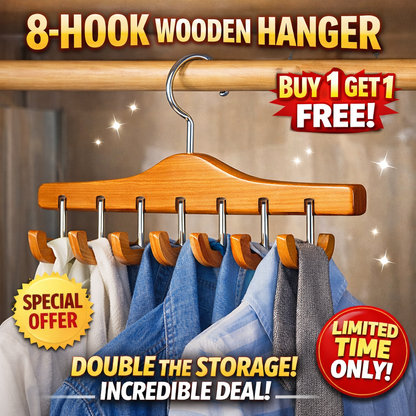 8-in-1 Wooden Hanger 🔥BUY 1 GET 1 FREE✨